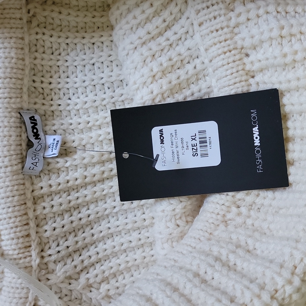 Fashion Nova, cream, knit sweater, XL, NWT - Picture 2 of 5